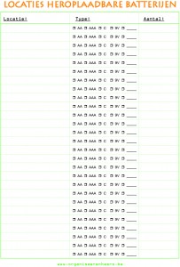 locaties heroplaadbare batterijen