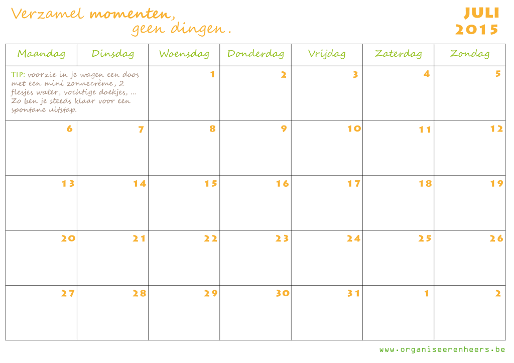 zomervakantie O&H juli